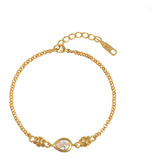 Pulsera Oro Laminado 24 K Circonia Gota 8 Mm :)