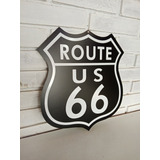 Vintage Route 66 Black Letrero De Metal Estilo Antiguo