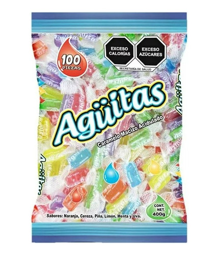 Dulce Aguitas Caramelo Macizo 100p Sabores Surtidos Agüitas