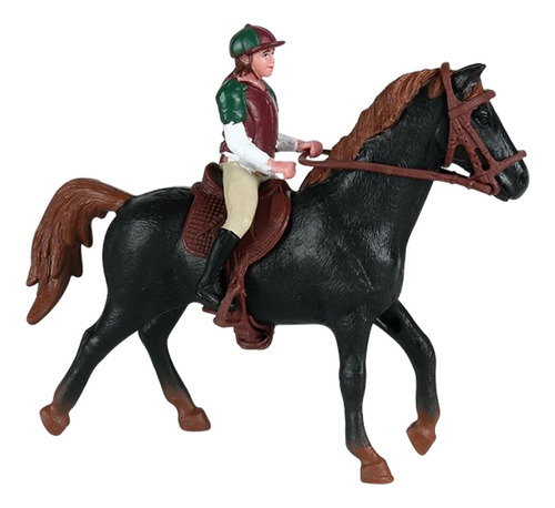 Estatuilla De Caballo Playset Estatuilla De Jinete Negro