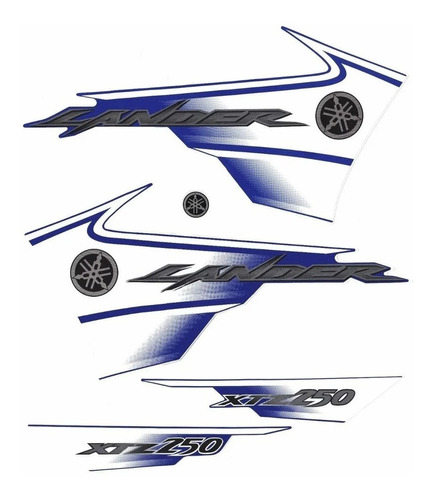 Kit Adesivos Yamaha Lander Xtz 250 2008 Azul - Lb10478