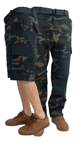 Pantalones Cargos Camuflados Gabarina Desmontable Jeans710