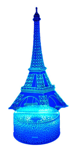 Lámpara 3d Torre Eiffel Base Agrietada + C. Remoto + Pilas