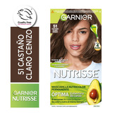 Coloración Permanente Garnier Nutrisse Tono 51 Castaño Claro Cenizo