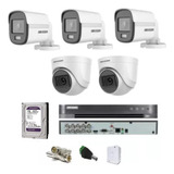 Dvr Hikvision 08 Ch+ 03 Colorvu+ 02 Dome Full + Hd 1t Purple