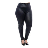 Calça Legging Plus Size Cirre Flanelada Forrada Peluciada