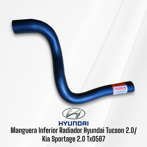 Manguera Radiador Hyundai Tucson 2.0 Tx0567 Inferior  Foto 2