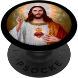 Pop Socket Sagrado Corazón De Jesús - Agarre Intercambiable