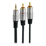 Cabo De Audio P2 X 2 Rca 5m Profissional Plug Metal 5 Metros