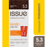  Issue Kit Tintura En Crema Keratin Color Tono 5.3 Castaño Claro Dorado
