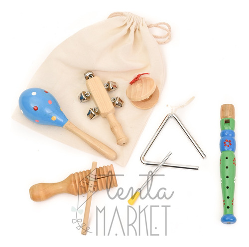 Kit Set Musical Infantil X 6 Color Nena Varón Didactico Bebe