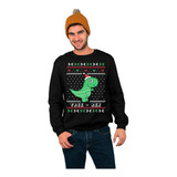 Sudadera Navideño Ugly  Sweater Tree-rex Navidad Unisex 