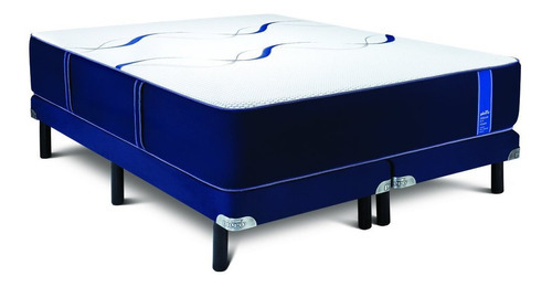 Sommier Piero Dreamfit Foam 200 X 200 Espuma Super King Color Azul Y Blanco