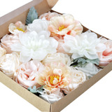 Caja Combinada De Flores De Rosas Artificiales Para Ramos De