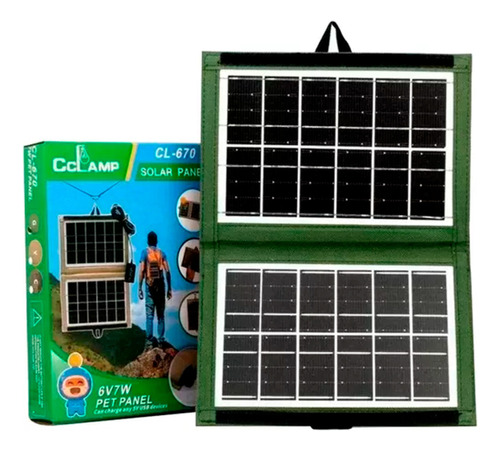 Panel Solar Plegable Pequeño Cl-670 Puerto Usb Cargador Cel