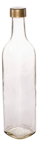 Botella Vidrio Aceite 500cc Cuadrada Transparente C/tapa X12