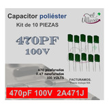 Capacitor Poliester 470pf 100v | 0.47nf | Clave 2a471j 