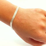 Pulseira Feminina De Prata 925 Legítima Modelo Esteira