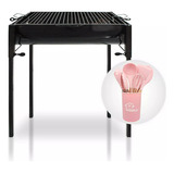 Asador De Carbon Parrilla Portatil + Kit De Utensilios 