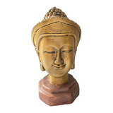 Escultura Busto Buda Sorriso Riqueza E Prosperidade Dourado
