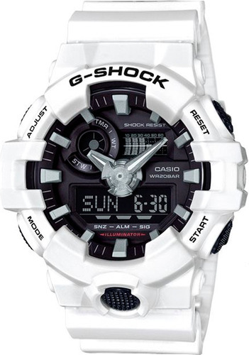 Relógio Masculino G-shock Ga-700-7adr Branco Anadigi