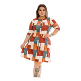 Roupas Femininas Plus Size Vestido Manga 3/4 Para Gordinha