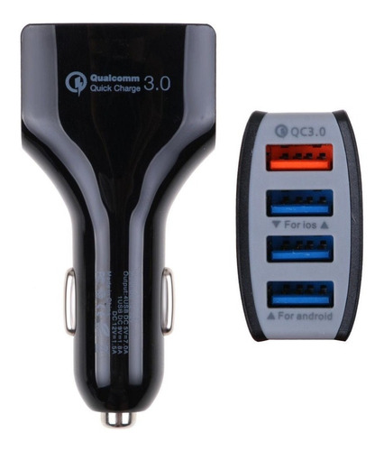 Cargador Rapido Para Carro  Usb 4 Puertos