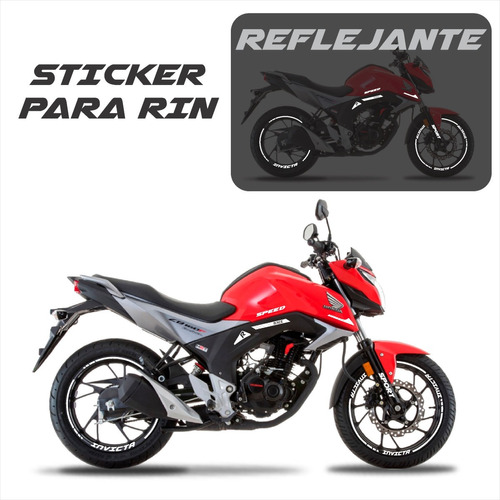 Kit Sticker Reflejantes Para Rin Honda Invicta  + Regalo