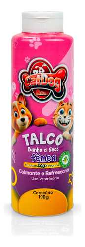 Talco Banho A Seco Catdog Fêmea 100g Cães E Gatos Pet