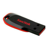 Pendrive Sandisk Cruzer Blade Z50 128gb Cor Preto/vermelho