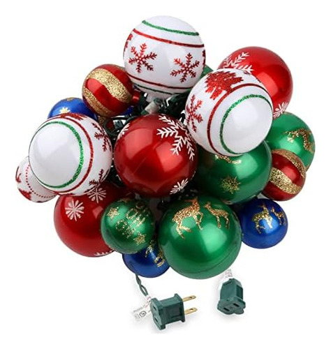 Luces Decorativas De Bola De Navidad 28 Pies 25 Bombillas Pa