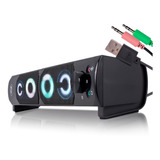 Caixa De Som Para Tv Smart Soundbar Subwoofer Led Rgb Usb P2