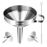 Embudo De Cocina Acero Inoxidable Con 2 Filtros