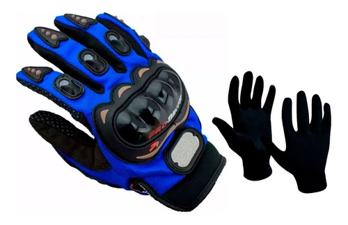 Kit Combo Guantes Pro Biker Protecciones + Primera Piel Sti