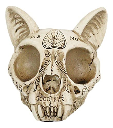 Cenicero Decorativo De Cráneo De Gato Ouija Witchcraft