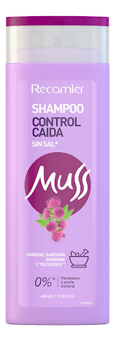 Shampoo Muss Recamier Control Caída Sin Sal X 400 Ml