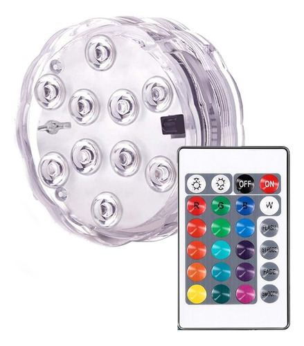 Luz Led Sumergible Multicolor Rgb Control Remoto Colores