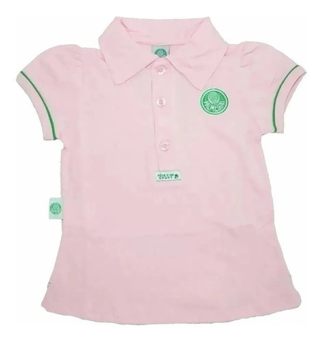 Blusa Infantil Palmeiras Rosa Polo Original Oficial