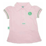 Camisa Blusa Infantil Palmeiras Rosa Menina Polo Oficial 2