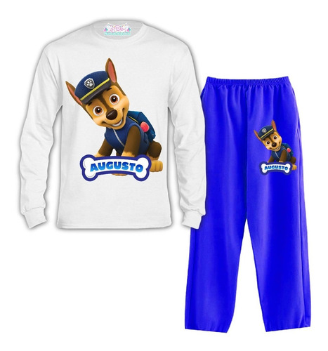 Pijama Largo Chase Paw Patrol Regalo Cumpleaños  Niños