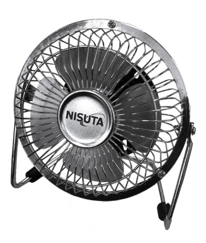 Ventilador Usb Metalico Para Escritorio Nisuta Ns-fanu Color De La Estructura Plateado