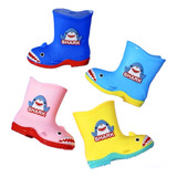 Bota Lluvia Shark Impermeable Plástico Antideslizante Niños