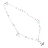 Tobillera De Mariposa Dije Swarovski Plata 925 Regalo 20 Cm