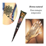 Henna Hindu Natural Vegetal Tatua - Unidad a $17000