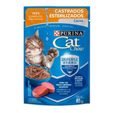 Sachet Cat Chow Esterilizados Carne 15 Un.