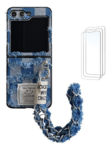 Para Samsung Zflip1/2/3/4/5funda Premium Denim Para Teléfono