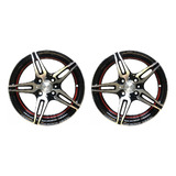 Kit 2 Llantas Aleacion Deportiva Qc 1166 R14 4x100