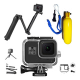 Kit Flutuante Bastao 3 Way Caixa Estanque Gopro 8 Acessorios