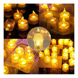 Pack 24 Velas A Pila De Led Con Efecto Llama Grandes 8cm