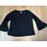 Remera Negra Manga 3/4 Little Akiabara Talle 4